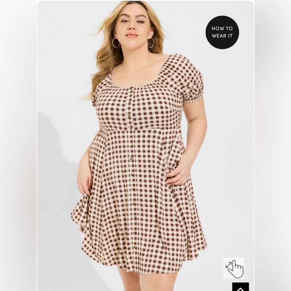 Torrid Mini Rayon Slub Button Front Skater Dress size 00 - Picture 4 of 10